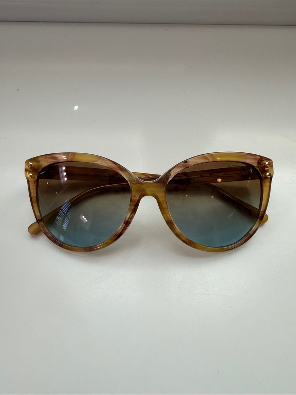 Michael Kors Tortoiseshell Frame Sunglasses with Blue Gradient Lenses